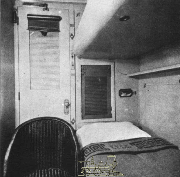 Interior da cabine do vagão-dormitório do Trem Cruzeiro do Sul da Estrada de Ferro Central do Brasil