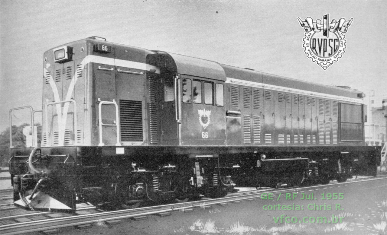 Locomotiva GE 244 nº 66 da RVPSC - Rede de Viação Paraná - Santa Catarina