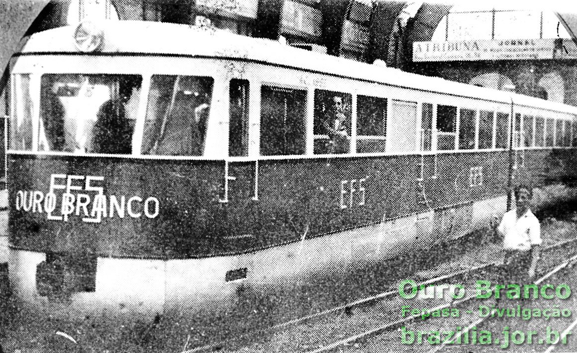 O trem Ouro Branco em antiga publicação da Sorocabana. Foto reprodução: Fepasa