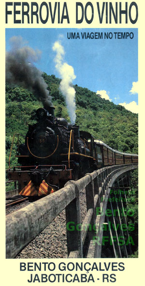 Capa do antigo folheto do trem turístico da Serra Gaúcha
