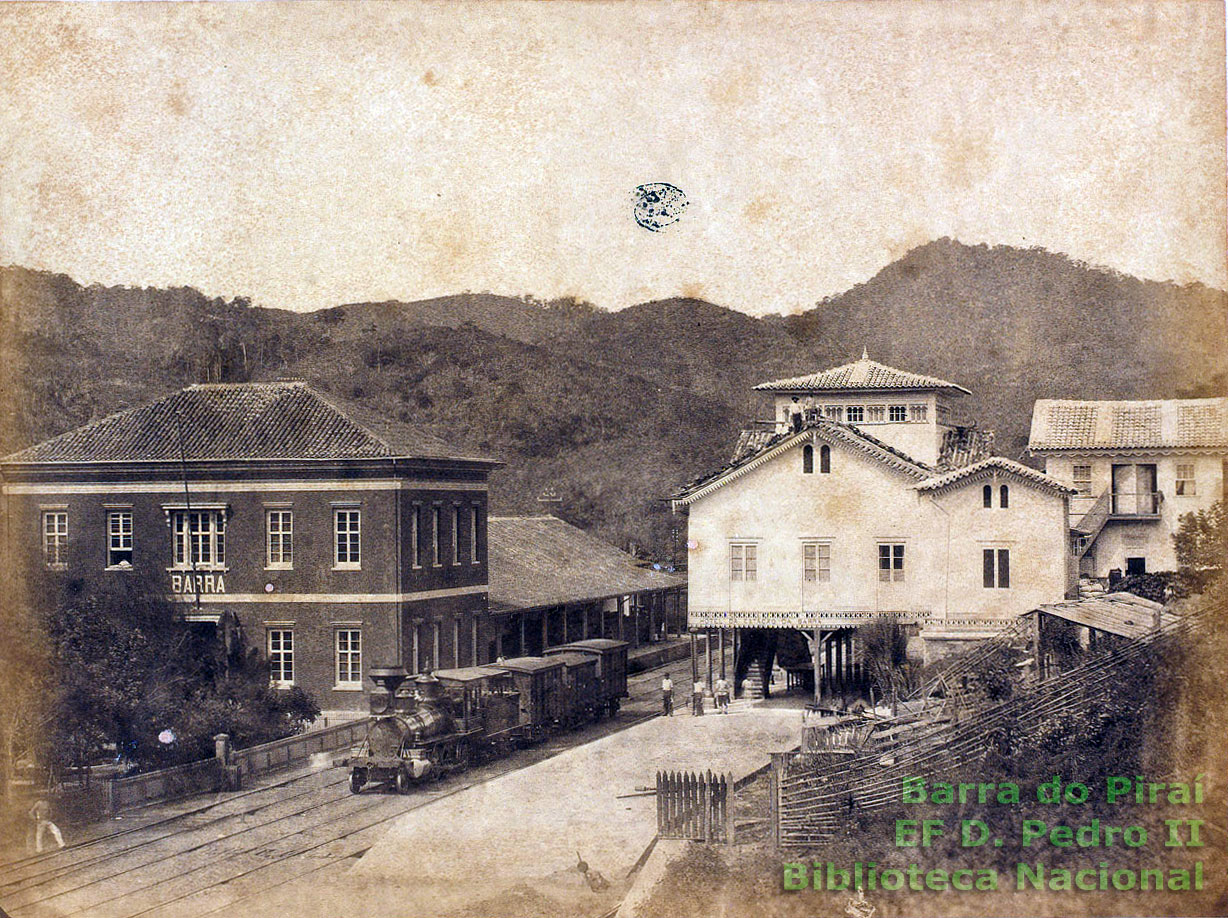 Estação ferroviária e hotel de Barra do Piraí em 1881