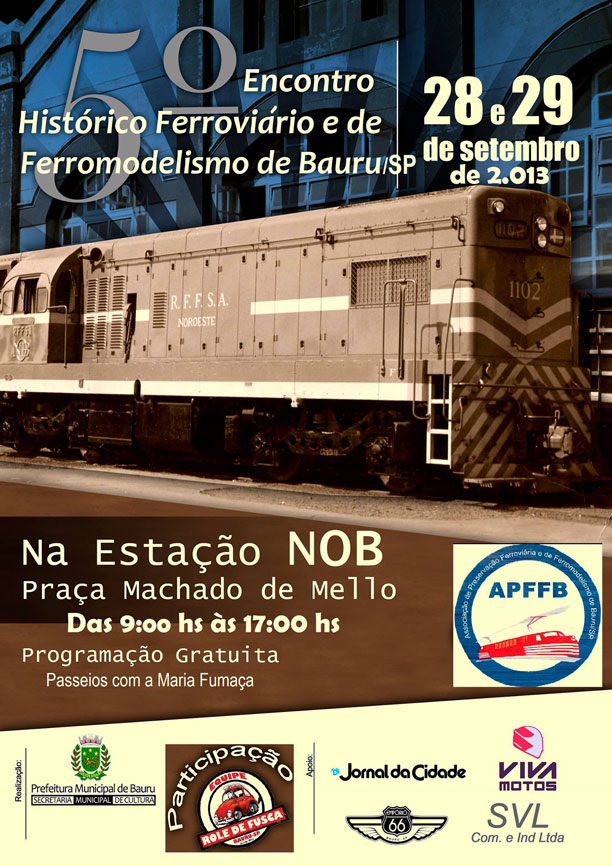 Cartaz do 5º Encontro Histórico Ferroviário e de Ferreomodelismo de Bauru