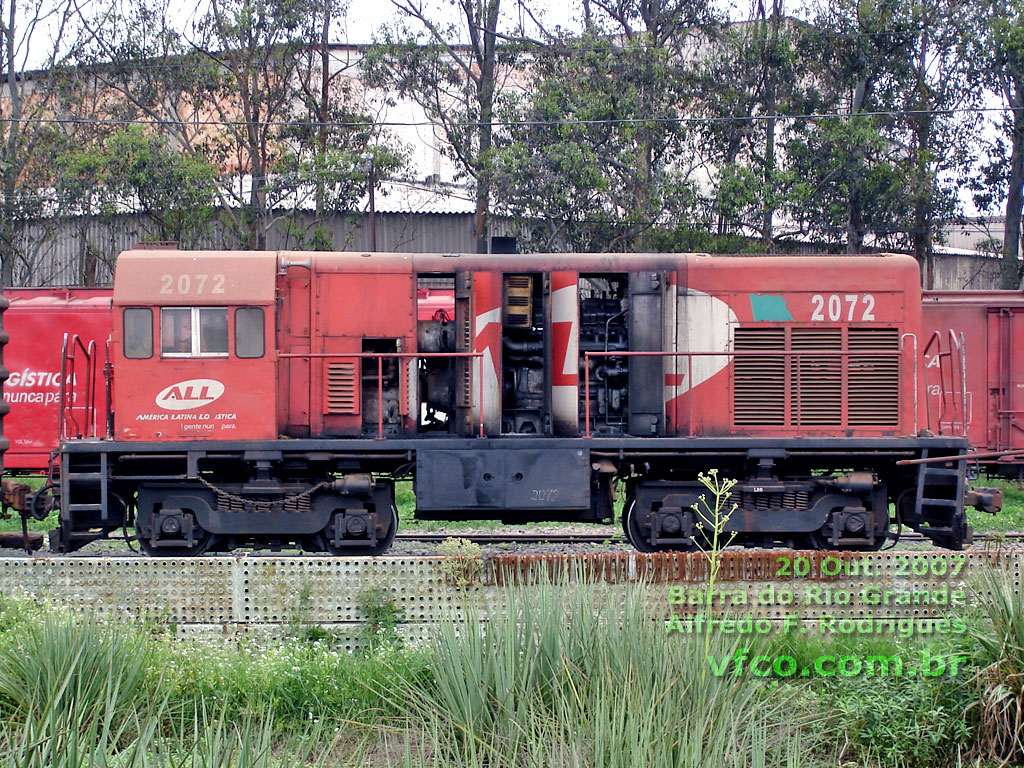 Locomotiva GE U5B nº 2072 ALL na Barra do Rio Grande