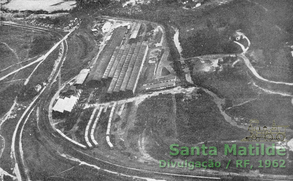 Fábrica de vagões da Santa Matilde junto ao pátio ferroviário do km 460 em Conselheiro Lafaiete, no início da década de 1960