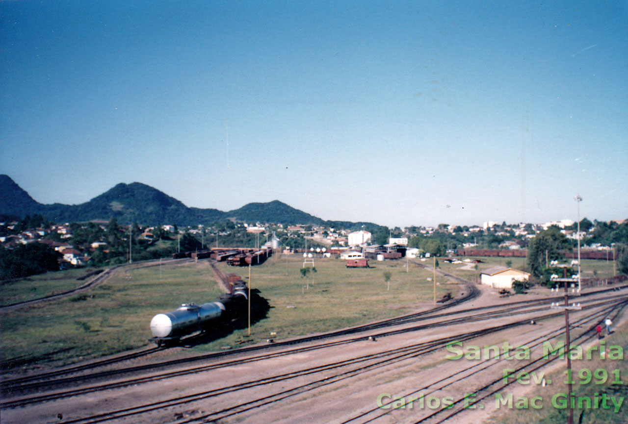 Trilhos do antigo depósito de locomotivas de Santa Maria
