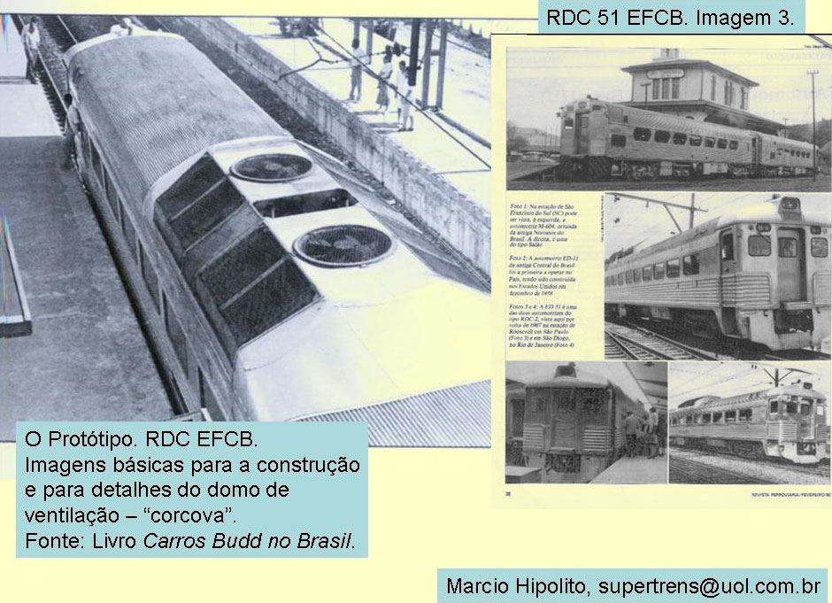 Detalhes e informações do vagão de passageiros Budd RDC da EFCB - Estrada de Ferro Central do Brasil / RFFSA - Rede Ferroviária Federal