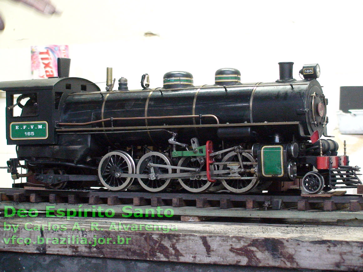 Ferreomodelo live steam escala 1:20 da locomotiva n 165 da EFVM, construdo por Do Esprito Santo Sobrinho