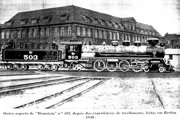 Vista lateral da Locomotiva Mountain (4-8-2) n° 503, Schwartzkopff