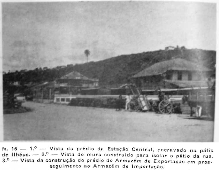 Foto do prédio da estação ferroviária no relatório de 1951