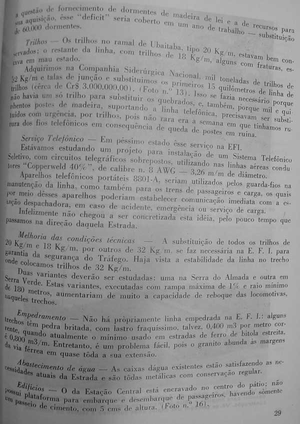 Página 29 do Relatório 1951 da Estrada de Ferro Ilhéus
