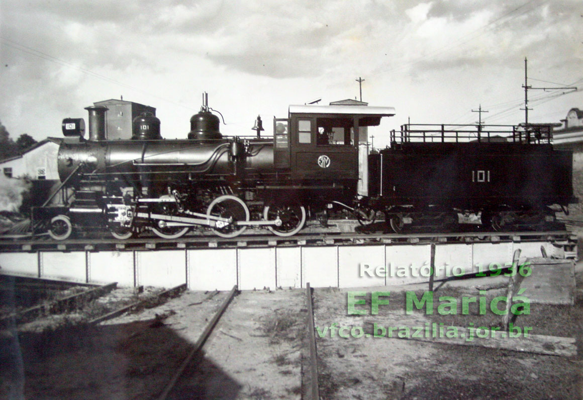 Locomotiva 101 da Estrada de Ferro Maricá, reconstruída nas oficinas da ferrovia em Sete Pontes