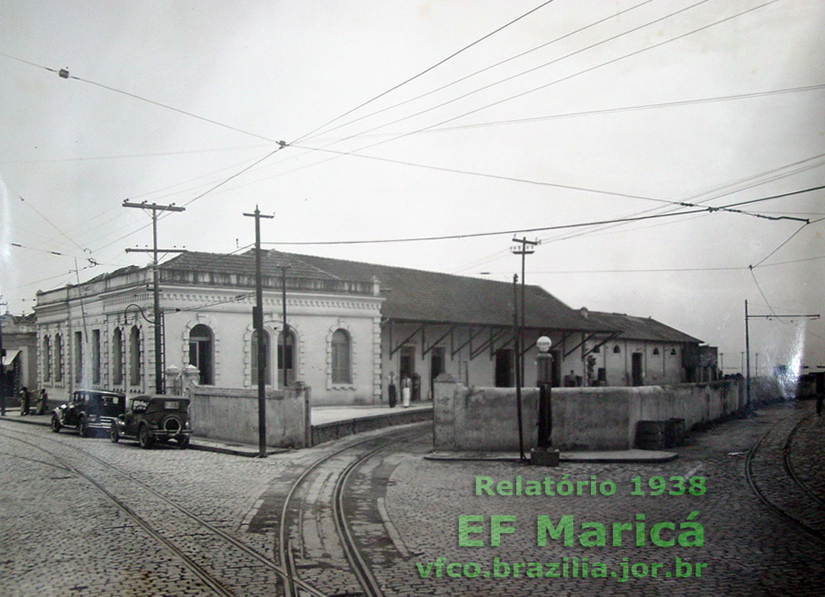 Estação ferroviária de Neves, da Estrada de Ferro Maricá, em 1938