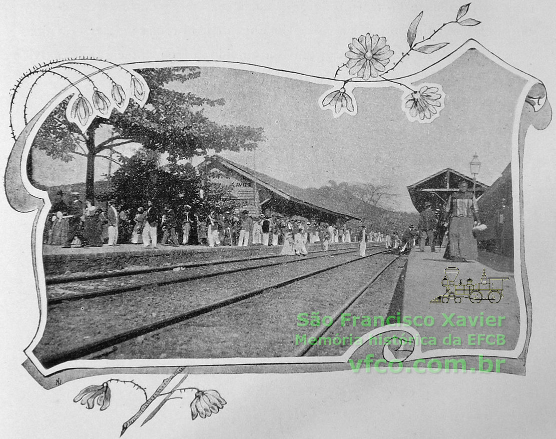 Estação de São Francisco Xavier, na página 369 do livro Memória histórica da Estrada de Ferro Central do Brasil, de 1908