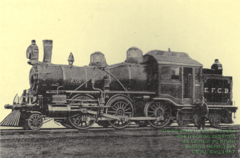 Locomotiva a vapor Brooks, dos primeiros tempos dos trens de subúrbios da antiga Estrada de Ferro Dom Pedro II