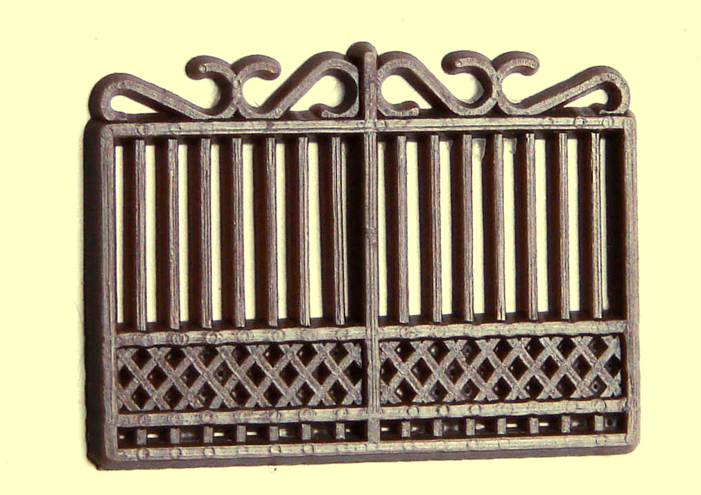 Raro exemplar do portão duplo para maquetes de ferreomodelismo escala HO (1:87), da antiga Minnie-Franco, ou Miniaturas Artesanais