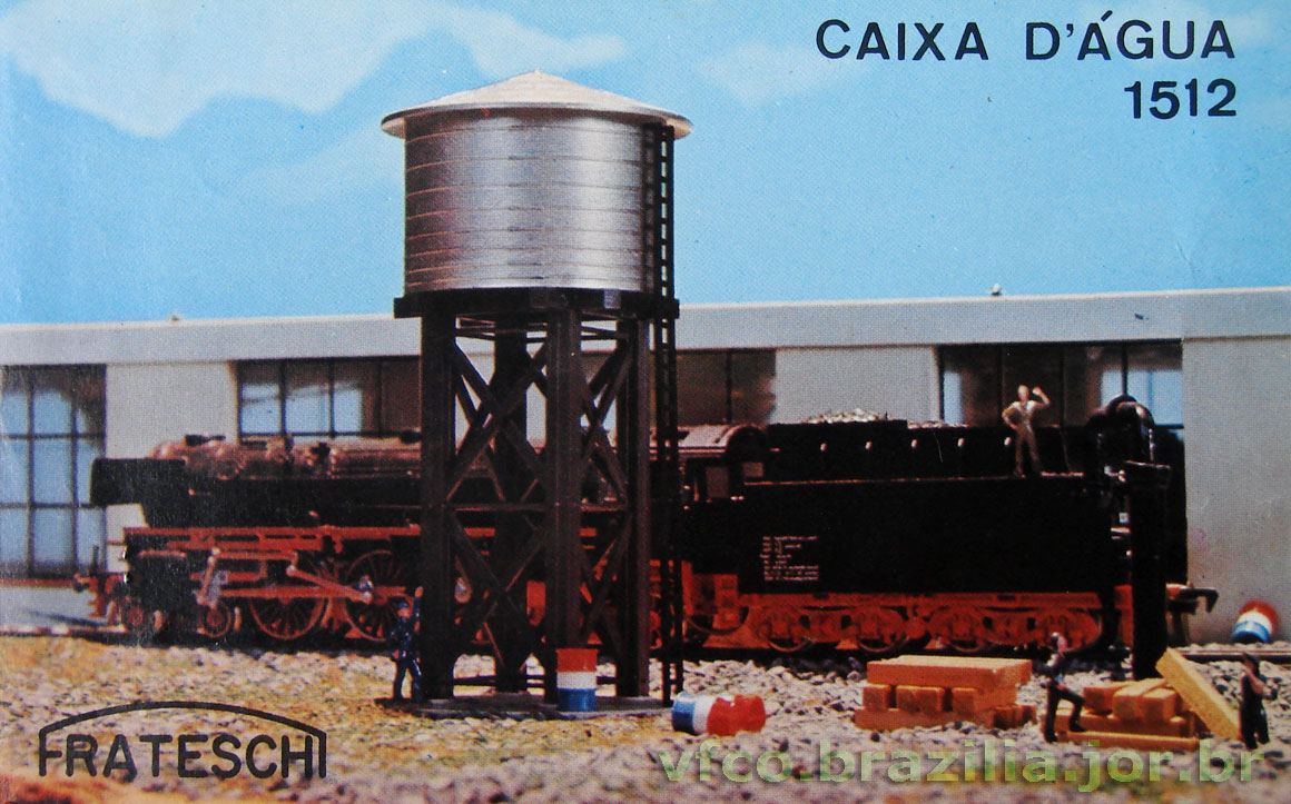 Caixa d'água para abastecimento de locomotivas a vapor da Frateschi para maquetes de ferreomodelismo