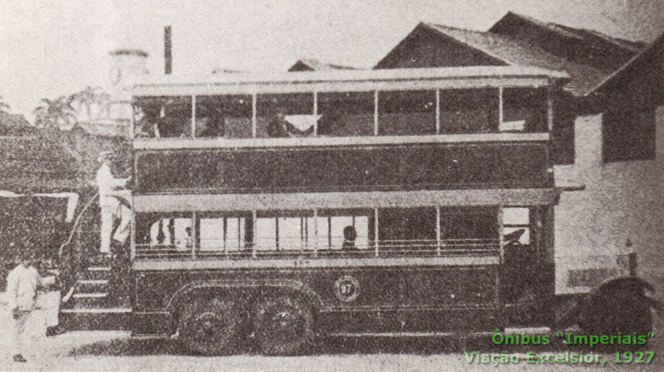 Ônibus duplo imperial da Viação Excelsior no Rio de Janeiro (1927)