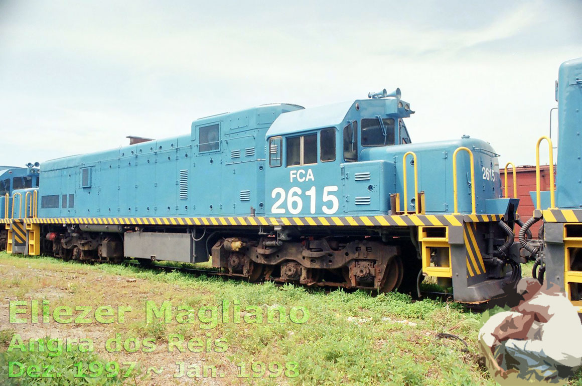 Locomotiva U20C Namibiana nº 2615 da FCA no pátio ferroviário do porto de Angra dos Reis (foto sem corte)