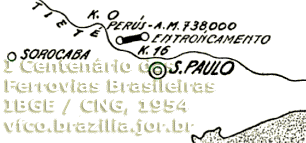 Mapa de localização da Estrada de Ferro Perus - Pirapora