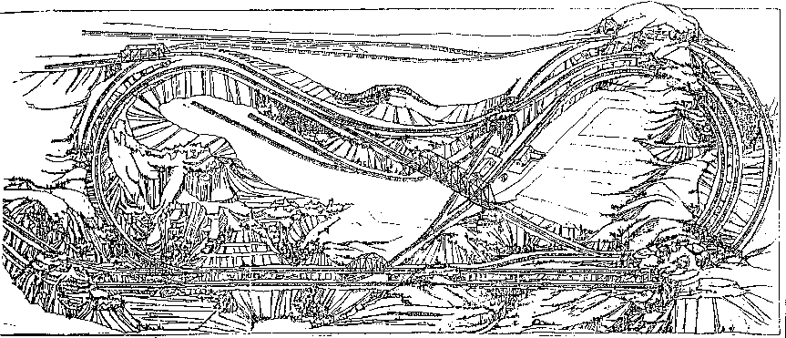 Traçado dos trilhos da antiga maquete da Associação Mineira de Ferreomodelismo