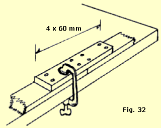 Emenda das bases de madeira para os trilhos da maquete