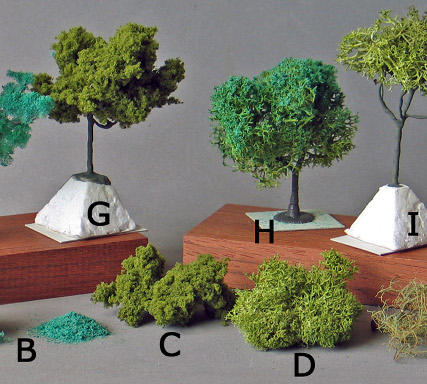 Árvores para maquetes de ferreomodelismo