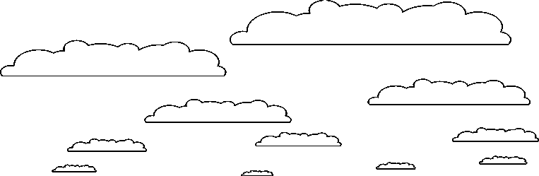 Desenho de nuvens para o painel decorativo da maquete de ferreomodelismo