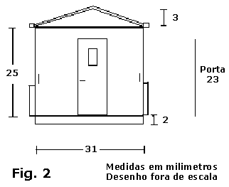 Figura 2 - medidas de corte da cabeceira do ferreomodelo de vagão caboose