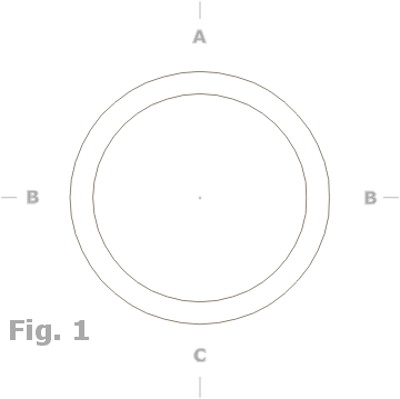 Figura 1 - Marcação do tubo para os furos