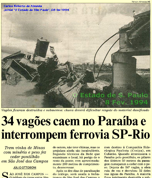 A queda da ponte ferroviária nO Estado de S. Paulo