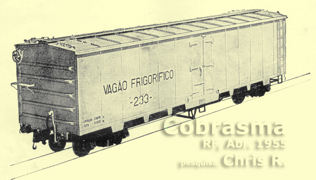 Vagão frigorífico 233 em anúncio da Cobrasma - Companhia Brasileira de Material Ferroviário
