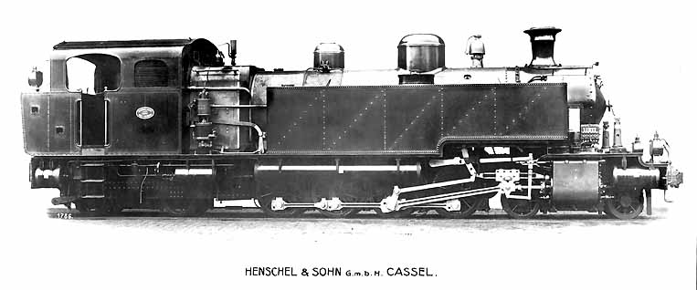 Locomotiva tender 4-8-4 a vapor saturado de Minas del Rif, construída pela Henschel